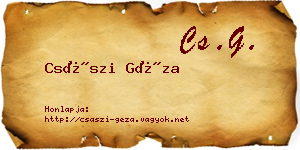 Császi Géza névjegykártya