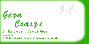 geza csaszi business card